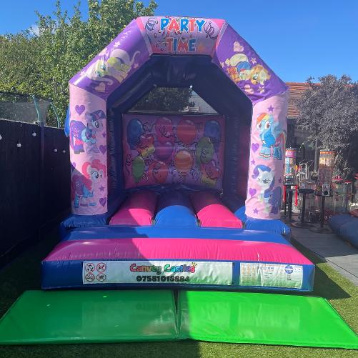 10 x 12 ft Small Pink and Blue My Little Pony Bouncy Castle Hire Essex