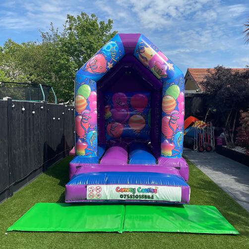 8 x 12ft Extra Small Blue and Purple Partytime Inflatable Hire Essex
