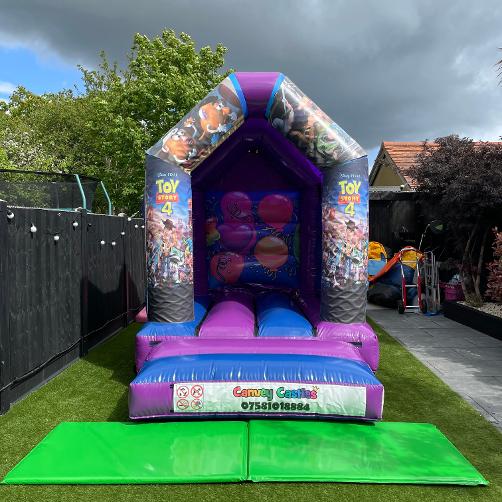 8 x 12ft Extra Small Blue and Purple Toy Story Inflatable Hire Essex