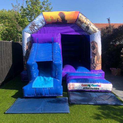 12ft x 17ft Lion King Slide Combo Bouncy Castle Essex 