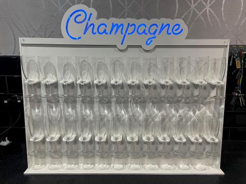 Champagne Wall With Flutes Hire Essex
