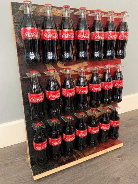 Coca Cola Glass Bottle Wall Holder 33cl coca cola Hire Essex