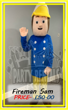 Fireman Sam Mascot Costume Hire In Essex