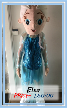 Frozen Elsa Mascot Costume Hire In Essex.