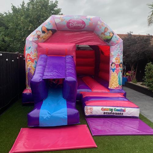 12ft x 17ft Princess Slide Combo Bouncy Castle Hire Essex