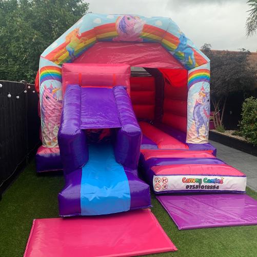 12ft x 17ft Unicorn Slide Combo Bouncy Castle Hire Essex