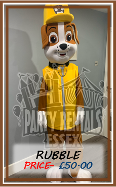 Paw Patrol Rubble Mascot Costume Hire Essex