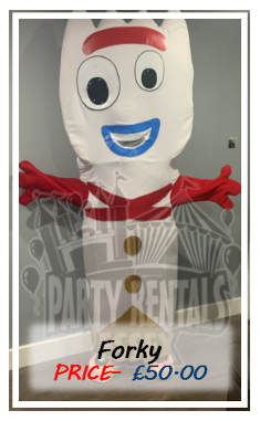 Toy Story Forky Mascot Costume Hire in Essex