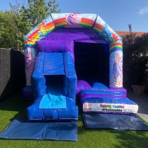 12ft x 17ft Unicorn Slide Combo Bouncy Castle Essex